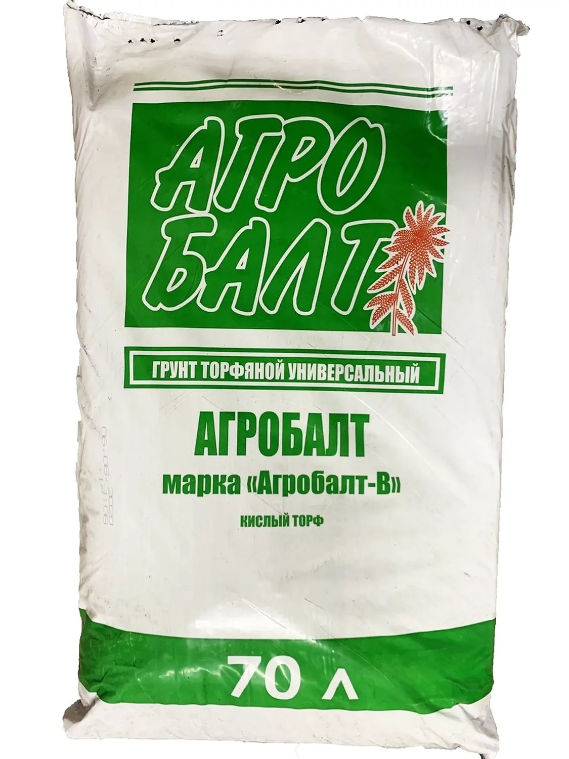 Торф "Агробалт-В" кислый, мешок 70 л