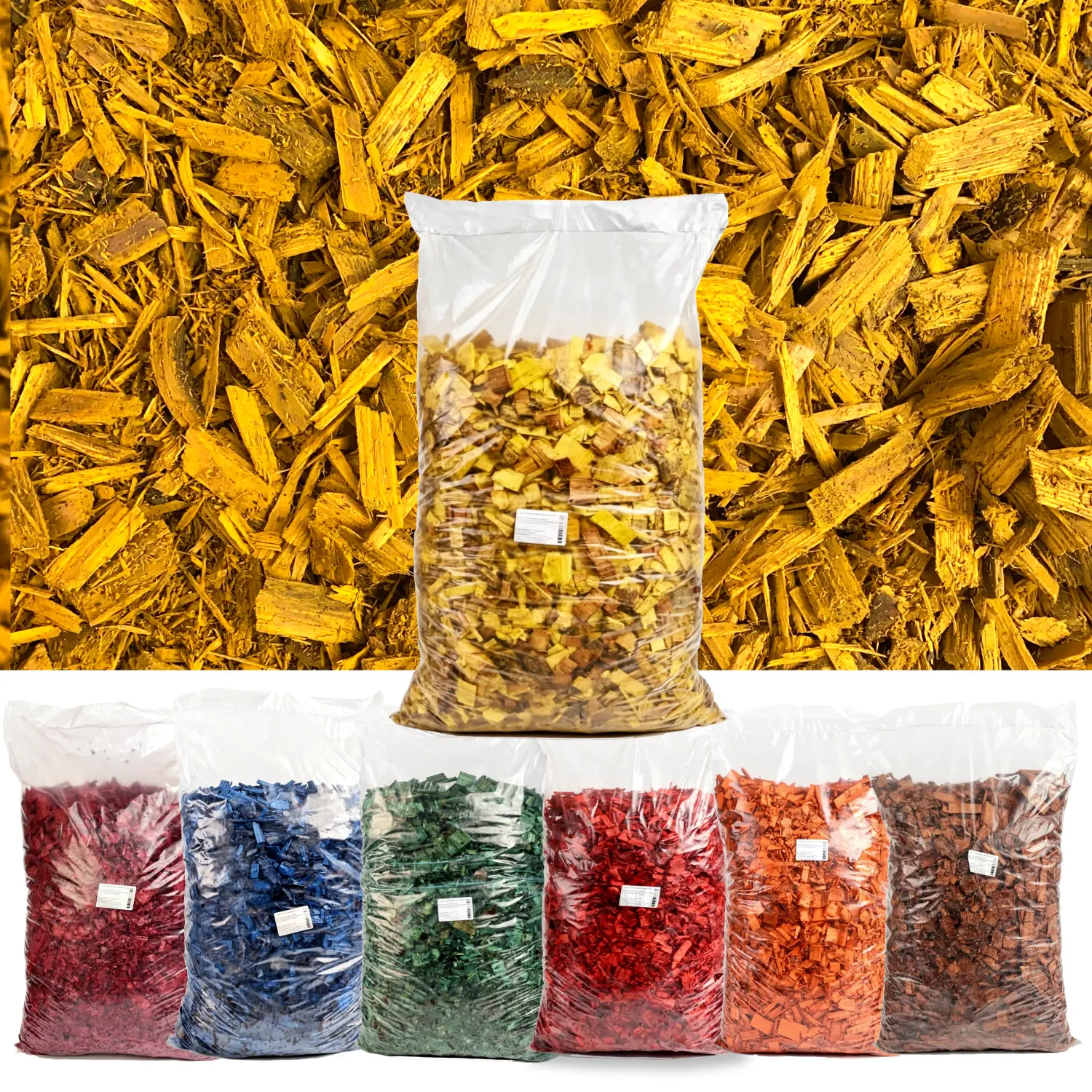 Щепа декоративная, желтая, 60 л