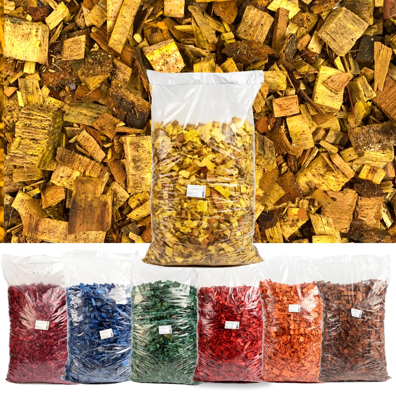 Щепа декоративная, желтая, 60 л