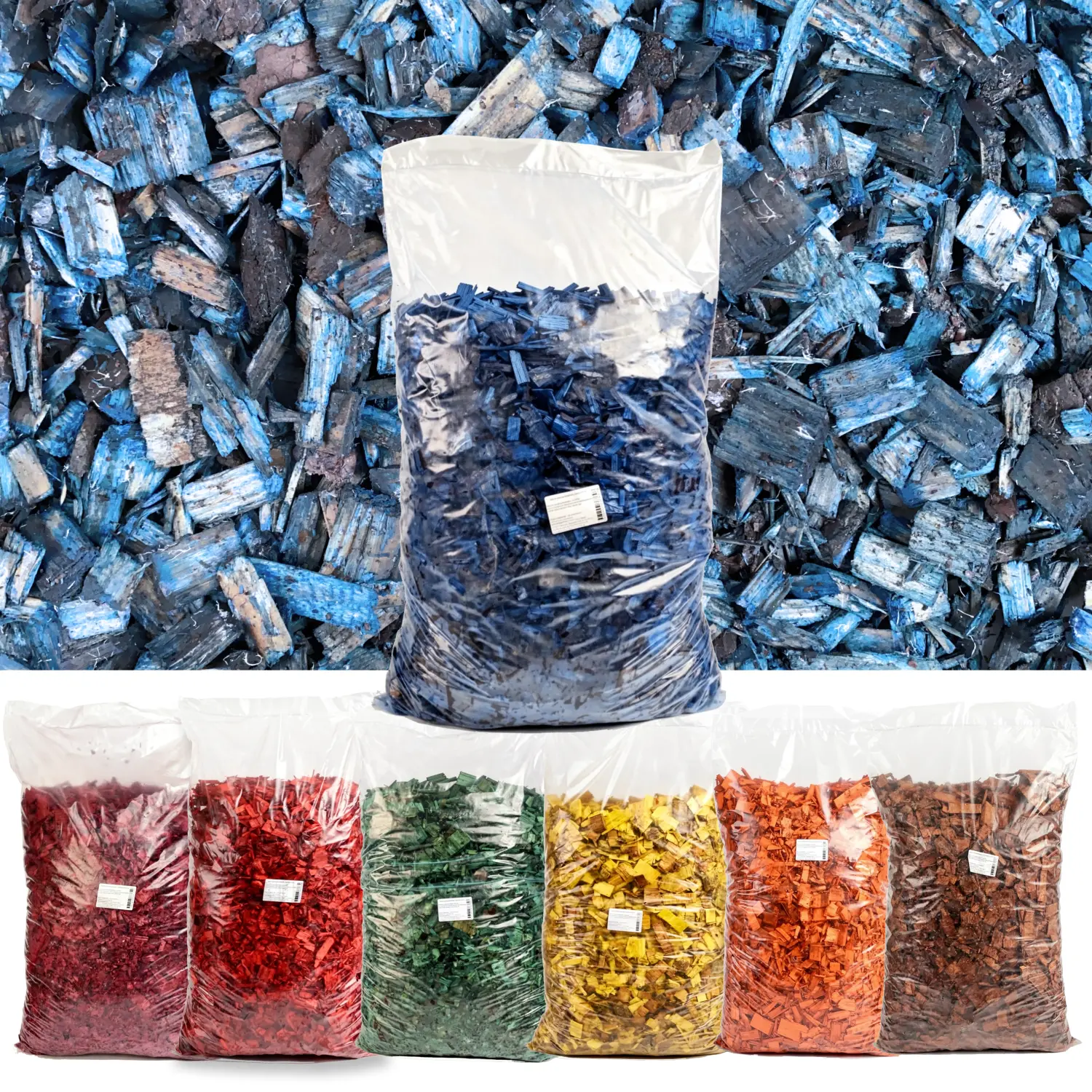 Щепа декоративная, синяя, 60 л