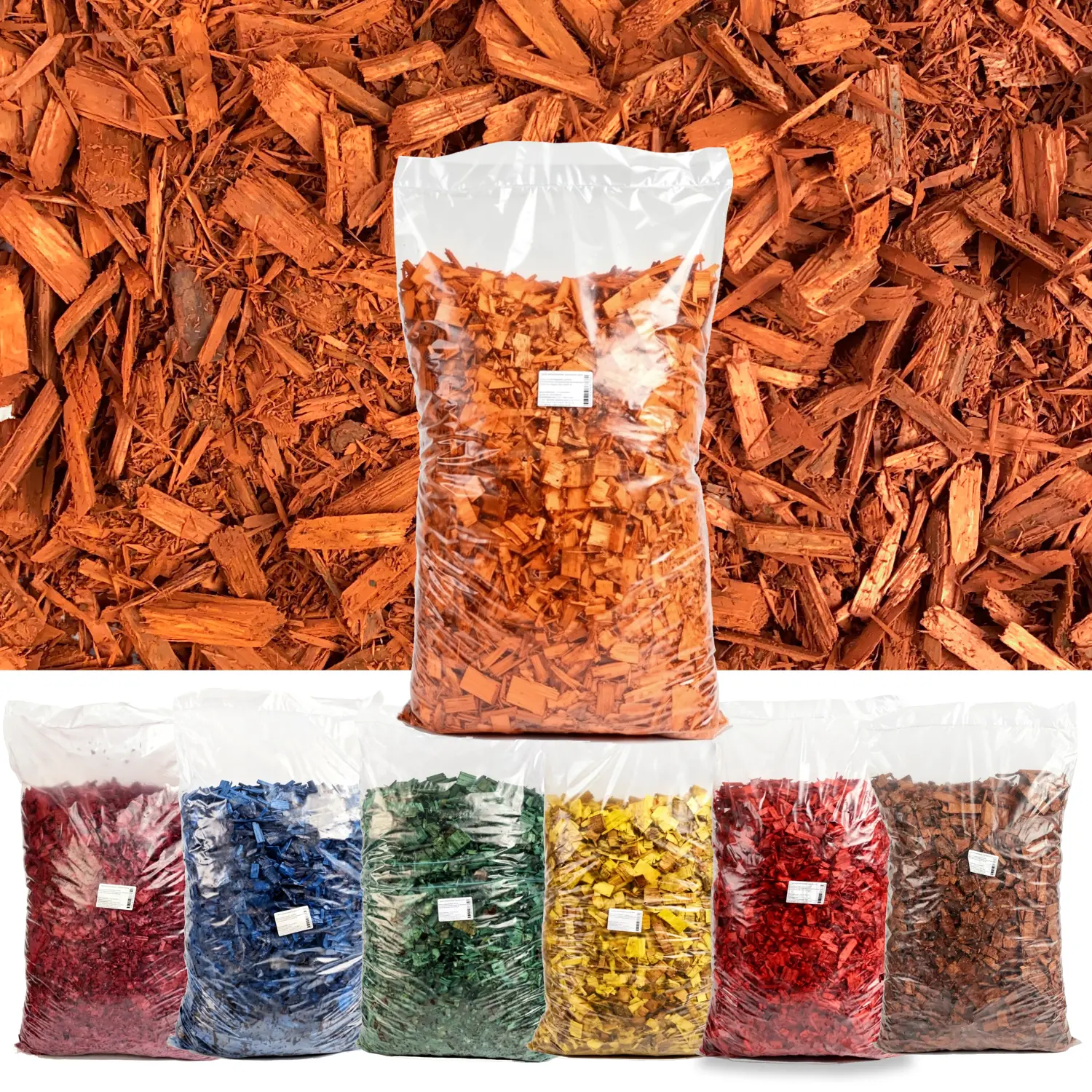 Щепа декоративная, оранжевая, 60 л