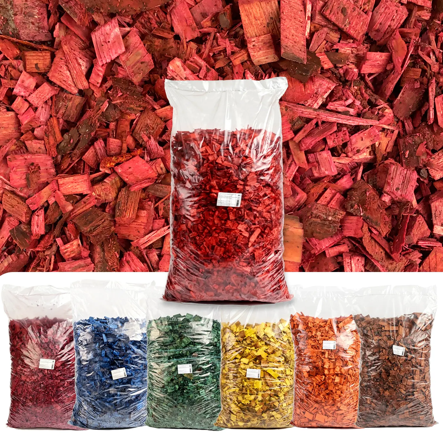 Щепа декоративная, бордовая, 60 л