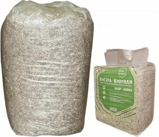 Костра конопляная, мелкая 0-3 см, малый брикет 40 л