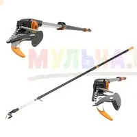 Сучкорез с телескопической рукоятью, обрежет ветки на высоте до 6 метров